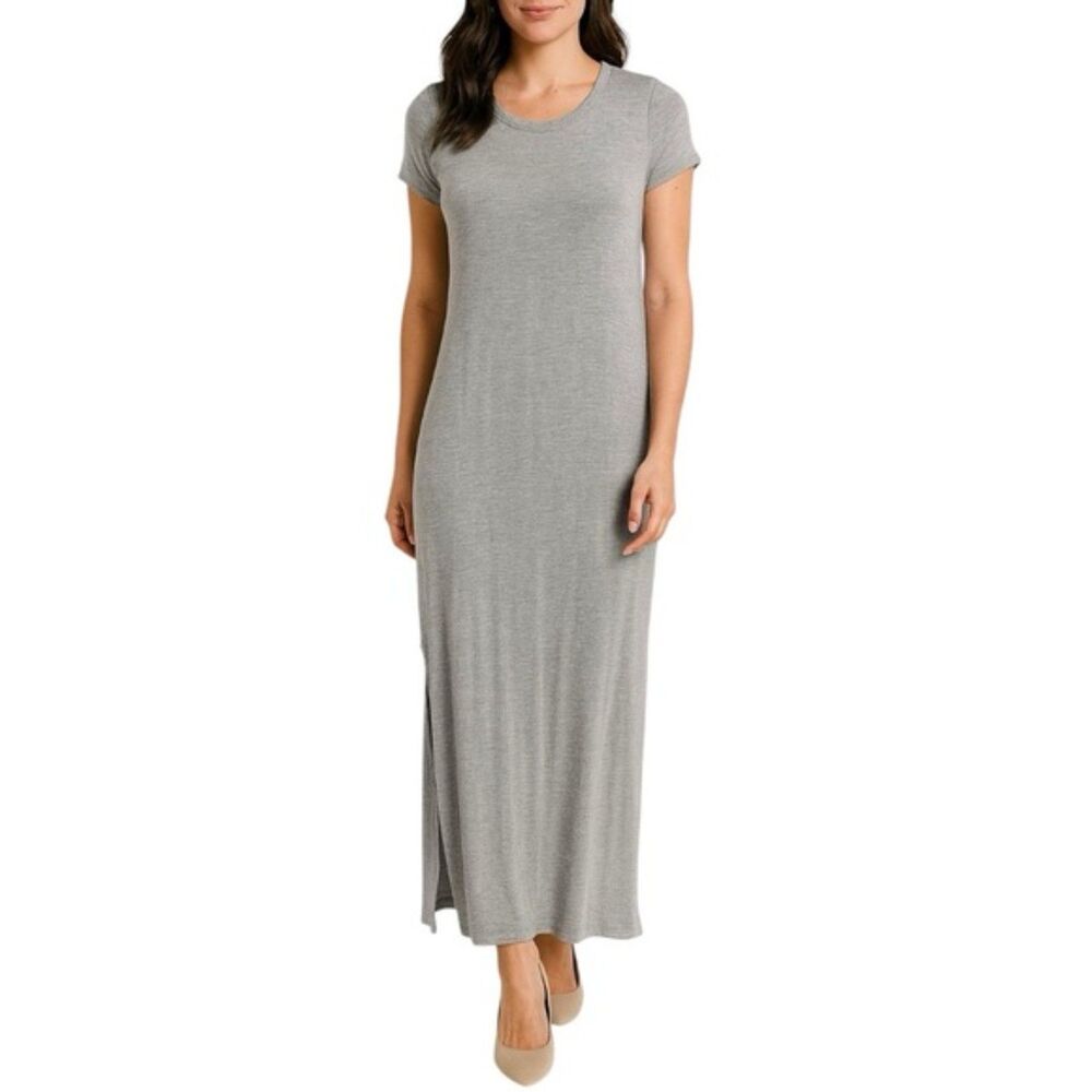 Express Women’s Heather Gray T-Shirt Maxi Dress | Size L